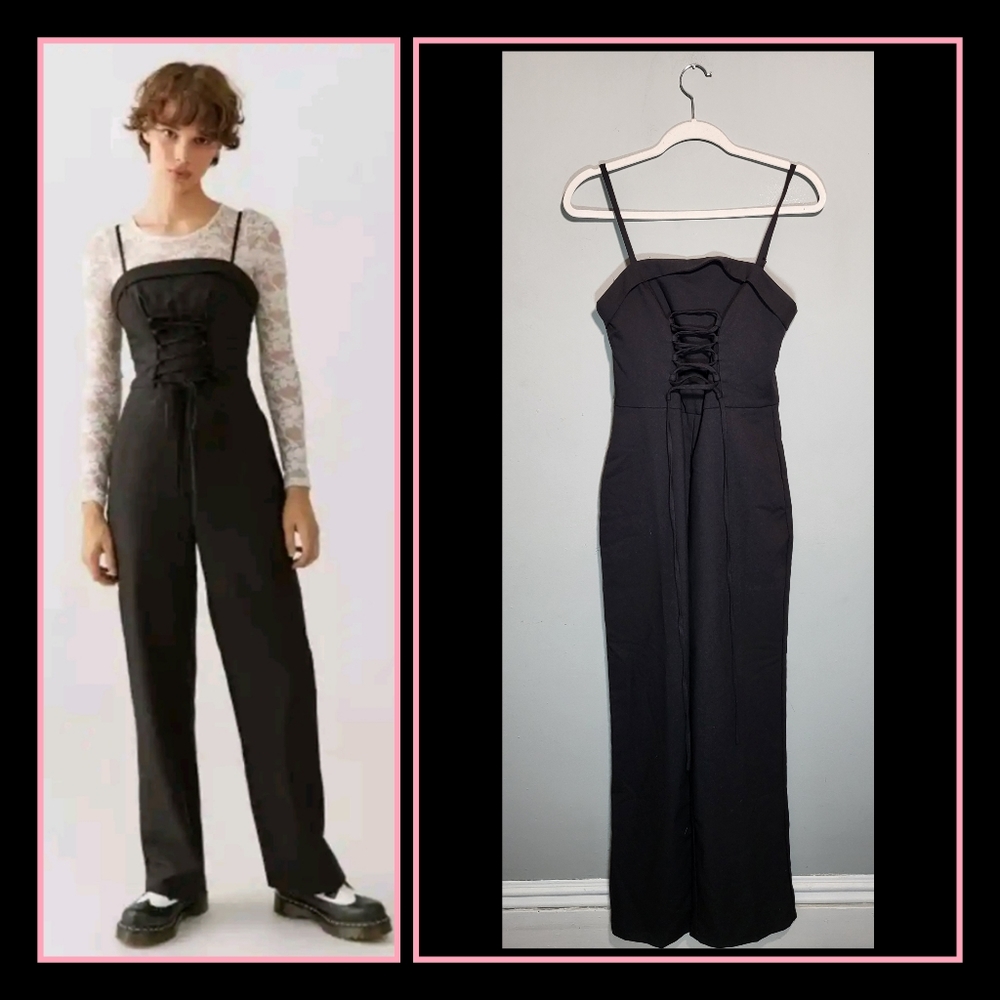 URBAN OUTFITTERS NWT UO Andee Jumpsuit | Corset Top | Strappy Detail | size S